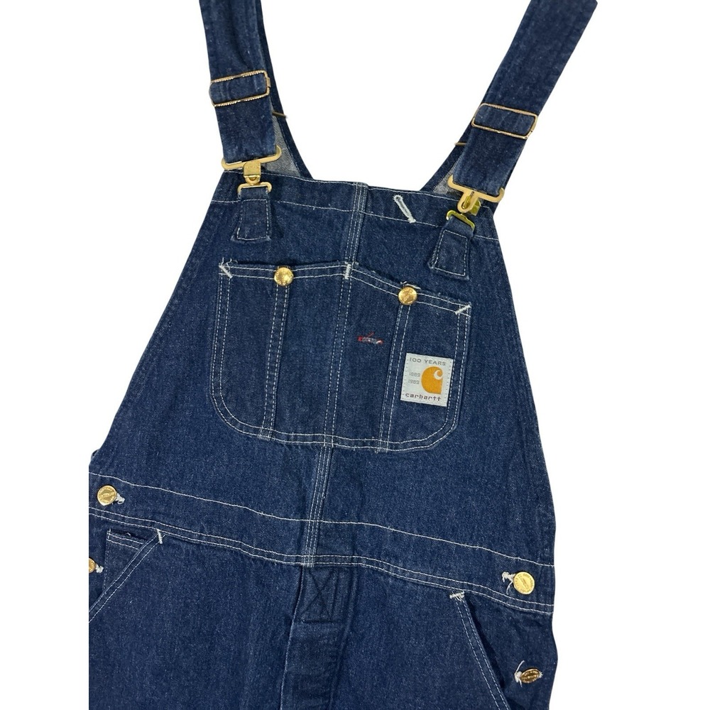 Vintage Carhartt Denim Bib Overalls Mens 34x32 Blue U… - Gem